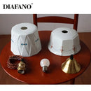 Hand painted cream decorbites ceramic pendant light dining room by Decorbites