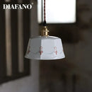 Hand painted cream decorbites ceramic pendant light dining room by Decorbites