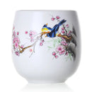 Hand-painted floral white porcelain kung fu tea cup dining room by Decorbites