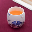 Hand-painted floral white porcelain kung fu tea cup dining room by Decorbites