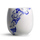 Hand-painted floral white porcelain kung fu tea cup dining room by Decorbites