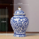 GobekUsa Blue White Porcelain Tea Canister Organizer Box Coffee Container Caddy Jar
