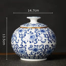 GobekUsa Blue White Porcelain Tea Canister Organizer Box Coffee Container Caddy Jar
