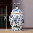 GobekUsa Blue White Porcelain Tea Canister Organizer Box Coffee Container Caddy Jar