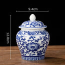 GobekUsa Blue White Porcelain Tea Canister Organizer Box Coffee Container Caddy Jar