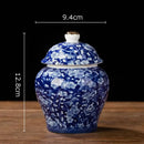 GobekUsa Blue White Porcelain Tea Canister Organizer Box Coffee Container Caddy Jar