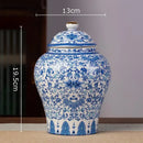 GobekUsa Blue White Porcelain Tea Canister Organizer Box Coffee Container Caddy Jar
