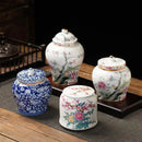 GobekUsa Blue White Porcelain Tea Canister Organizer Box Coffee Container Caddy Jar