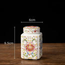 GobekUsa Blue White Porcelain Tea Canister Organizer Box Coffee Container Caddy Jar