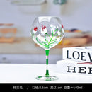 Hand-painted floral wine goblet dining room crystal glass by Decorbites