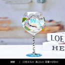 Hand-painted floral wine goblet dining room crystal glass by Decorbites