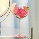 Hand-painted floral wine goblet dining room crystal glass by Decorbites