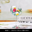 Hand-painted floral wine goblet dining room crystal glass by Decorbites