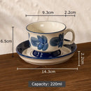 Hand-painted flowers pattern ceramic cup and saucer set – dining room by Decorbites