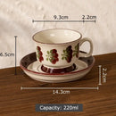 Hand-painted flowers pattern ceramic cup and saucer set – dining room by Decorbites