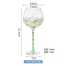 Hand painted glass goblet set pink & yellow floral dining room decor by Decorbites