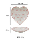 Hand painted heart handle pink polka dot love mug kitchen saucer set by Decorbites