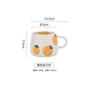 Hand-painted strawberry cartoon fruit ceramic mug kitchen tea cup by Decorbites