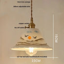 Hand painted white ceramic copper pendant light kitchen fixture by Decorbites