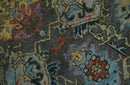 Hand Spun Wool Traditional Legacy Oushak Blue, Rust and Charcoal Area Rug by The Rug Decor