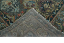 Hand Spun Wool Traditional Legacy Oushak Blue, Rust and Charcoal Area Rug by The Rug Decor