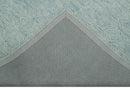 Modern Contemporary Style Teal and Ivory Hand Tufted Wool Area Rug