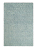 Modern Contemporary Style Teal and Ivory Hand Tufted Wool Area Rug