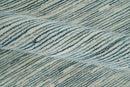 Hand Tufted Woolen Modern White and Blue Custom Made Area Rug