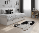 Hand Tufted 2x3 Animal Black And White Cat Wool Area Rug