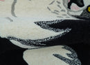 Hand Tufted 2x3 Animal Black And White Cat Wool Area Rug