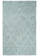 Contemporary Hand Tufted Silver and Blue Modern Wool Area Rug