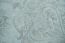 Contemporary Hand Tufted Silver and Blue Modern Wool Area Rug