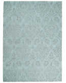 Contemporary Hand Tufted Silver and Blue Modern Wool Area Rug