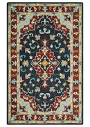 Hand Tufted Black Rust Beige Persian Antique Oriental Wool Area Rug