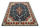 Hand Tufted Black Rust Beige Persian Antique Oriental Wool Area Rug