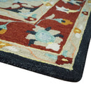 Hand Tufted Black, Rust and Beige Persian Style Antique Oriental Wool Area Rug