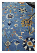 Blue and Beige Hand Tufted Oushak Area Rug Modern Living by The Rug Decor