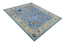 Blue and Beige Hand Tufted Oushak Area Rug Modern Living by The Rug Decor