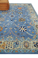 Blue and Beige Hand Tufted Oushak Area Rug Modern Living by The Rug Decor