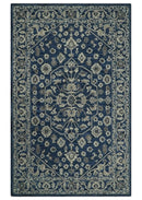 Hand Tufted Blue, Beige and Ivory 5x8 Heriz Serapi style Rug, Kids, Living Room and Bedroom Rug | TRD644158S by The Rug Decor