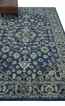 Hand Tufted Blue, Beige and Ivory 5x8 Heriz Serapi style Rug, Kids, Living Room and Bedroom Rug | TRD644158S by The Rug Decor