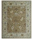 Hand Tufted Earthy Camel and Beige 8x10 Traditional Oushak Rug