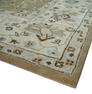 Hand Tufted Earthy Camel and Beige 8x10 Traditional Oushak Rug