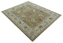 Hand Tufted Earthy Camel and Beige 8x10 Traditional Oushak Rug