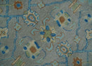 Hand Tufted Gray, Beige and Accent Blue Multi Size 8x10 Traditional Herati Design Wool Rug