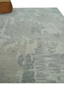 Hand Tufted Ivory, Beige and Charcoal Modern Abstract Design 8x10 Rug