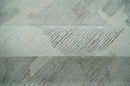 Hand Tufted Ivory, Silver and Blue Modern Abstract Custom Made wool Rug