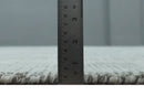 Hand Tufted Ivory, Silver and Blue Modern Abstract Custom Made wool Rug