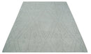 Hand Tufted Ivory Traditional Geometrical Moroccan Design Custom Made Rug