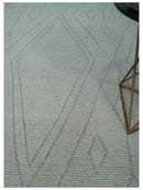 Hand Tufted Ivory Traditional Geometrical Moroccan Design Custom Made Rug